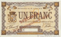 1 Franc Spécimen FRANCE regionalism and various Granville 1915 JP.060.05 AU-