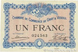 1 Franc FRANCE regionalism and various Gray et Vesoul 1915 JP.062.03 AU-