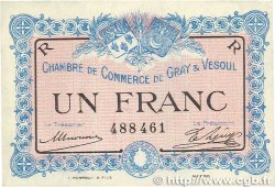 1 Franc FRANCE regionalism and various Gray et Vesoul 1915 JP.062.09 XF+