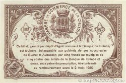 2 Francs FRANCE regionalismo e varie Guéret 1915 JP.064.05 AU+