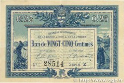 25 Centimes FRANCE regionalism and miscellaneous La Roche-Sur-Yon 1916 JP.065.26 VF+