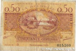 50 Centimes FRANCE regionalismo e varie La Rochelle 1920 JP.066.07 MB