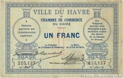1 Franc FRANCE regionalism and various Le Havre 1914 JP.068.04