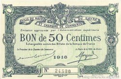 50 Centimes FRANCE regionalismo y varios Le Havre 1916 JP.068.14 SC+