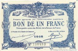 1 Franc FRANCE Regionalismus und verschiedenen Le Havre 1916 JP.068.15 fST+