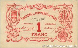 1 Franc FRANCE Regionalismus und verschiedenen Le Mans 1915 JP.069.05 SS