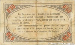 50 Centimes FRANCE regionalismo y varios Lorient 1915 JP.075.04 BC+