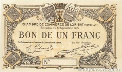 1 Franc FRANCE Regionalismus und verschiedenen Lorient 1915 JP.075.09var. VZ+
