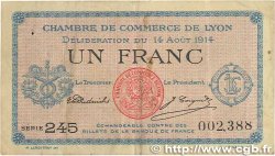 1 Franc FRANCE regionalism and various Lyon 1914 JP.077.01 VF