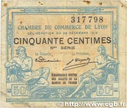 50 Centimes FRANCE regionalismo e varie Lyon 1916 JP.077.12 MB