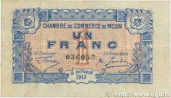 1 Franc FRANCE regionalism and various Melun 1915 JP.080.03 VF-