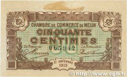 50 Centimes FRANCE Regionalismus und verschiedenen Melun 1919 JP.080.07 SS