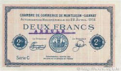 2 Francs Annulé FRANCE regionalism and various Montluçon, Gannat 1916 JP.084.27 VF+