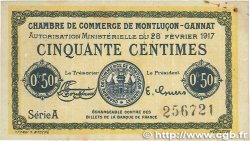 50 Centimes FRANCE Regionalismus und verschiedenen Montluçon, Gannat 1917 JP.084.28 SS