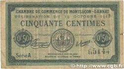50 Centimes FRANCE regionalismo e varie Montluçon, Gannat 1918 JP.084.40 B