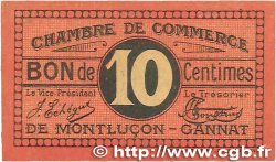 10 Centimes FRANCE regionalism and miscellaneous Montluçon, Gannat 1918 JP.084.67 VF+
