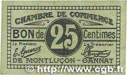 25 Centimes FRANCE regionalismo y varios Montluçon, Gannat 1918 JP.084.71 BC
