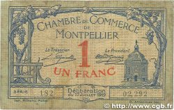 1 Franc FRANCE Regionalismus und verschiedenen Montpellier 1919 JP.085.21 SGE