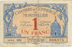 1 Franc FRANCE regionalismo e varie Montpellier 1921 JP.085.24 MB