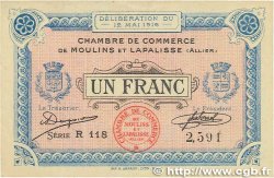 1 Franc FRANCE regionalism and various Moulins et Lapalisse 1916 JP.086.04 VF+
