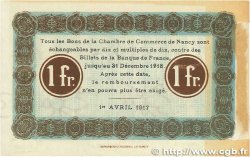 1 Franc FRANCE Regionalismus und verschiedenen Nancy 1917 JP.087.13 VZ+
