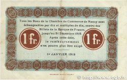 1 Franc FRANCE regionalism and miscellaneous Nancy 1918 JP.087.18 VF