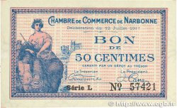 50 Centimes FRANCE regionalismo e varie Narbonne 1917 JP.089.12 SPL+