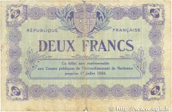 2 Francs FRANCE Regionalismus und verschiedenen Narbonne 1921 JP.089.25 SGE
