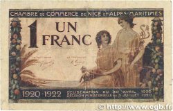 1 Franc FRANCE regionalismo e varie Nice 1920 JP.091.11 B