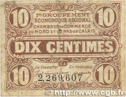 10 Centimes FRANCE regionalismo e varie Nord et Pas-De-Calais 1918 JP.094.02 MB
