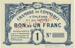 1 Franc Spécimen FRANCE regionalismo y varios Orléans 1914 JP.095.02 EBC+