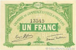 1 Franc FRANCE Regionalismus und verschiedenen Orléans 1915 JP.095.06 fST+