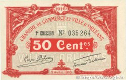 50 Centimes FRANCE Regionalismus und verschiedenen Orléans 1916 JP.095.08 fST+