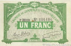 1 Franc FRANCE regionalism and various Orléans 1916 JP.095.12 XF+