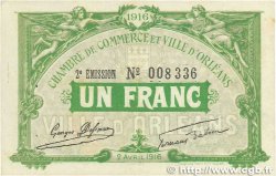 1 Franc FRANCE regionalismo y varios Orléans 1916 JP.095.12