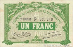 1 Franc FRANCE regionalismo y varios Orléans 1916 JP.095.12