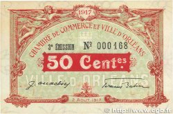 50 Centimes FRANCE Regionalismus und verschiedenen Orléans 1917 JP.095.16