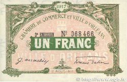1 Franc FRANCE Regionalismus und verschiedenen Orléans 1917 JP.095.17