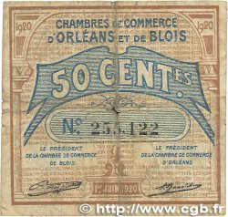 50 Centimes FRANCE Regionalismus und verschiedenen Orléans et Blois 1920 JP.096.01 SGE