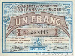 1 Franc FRANCE regionalismo y varios Orléans et Blois 1920 JP.096.03 EBC+