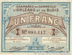 1 Franc FRANCE regionalism and various Orléans et Blois 1920 JP.096.03