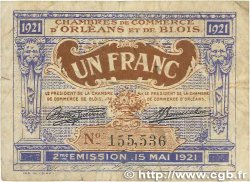 1 Franc FRANCE regionalismo y varios Orléans et Blois 1921 JP.096.07