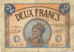 2 Francs FRANCE Regionalismus und verschiedenen Paris 1920 JP.097.28 SGE