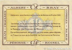 1 Franc FRANCE regionalismo y varios Péronne 1920 JP.099.02 MBC