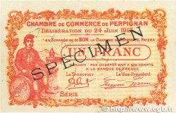 1 Franc Spécimen FRANCE regionalism and miscellaneous Perpignan 1915 JP.100.08 VF+