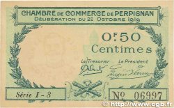 50 Centimes FRANCE Regionalismus und verschiedenen Perpignan 1919 JP.100.27 SS