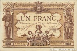 1 Franc FRANCE Regionalismus und verschiedenen Poitiers 1915 JP.101.03 SS