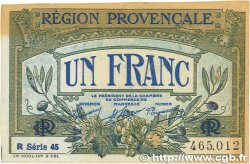 1 Franc FRANCE Regionalismus und verschiedenen Alais, Arles, Avignon, Gap, Marseille, Nîmes, Toulon 1918 JP.102.18 fVZ