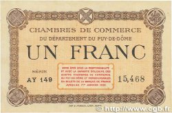 1 Franc FRANCE régionalisme et divers Puy-De-Dôme 1918 JP.103.08 TTB+