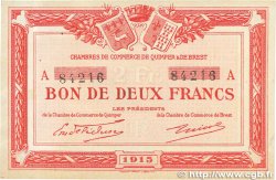 2 Francs FRANCE regionalism and various Quimper et Brest 1915 JP.104.03 VF